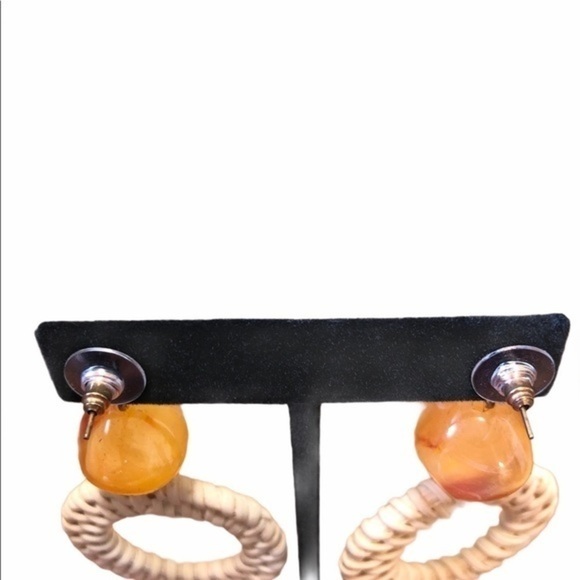 Women's Ratten Hoop Earrings - Picture 5 of 5